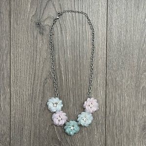 Floral Pastel Silver Necklace